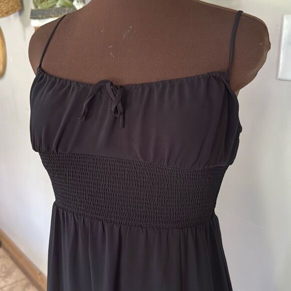 Aritzia Wilfred black midi dress size small event party minimalist gauzy spaghet - Picture 3 of 12